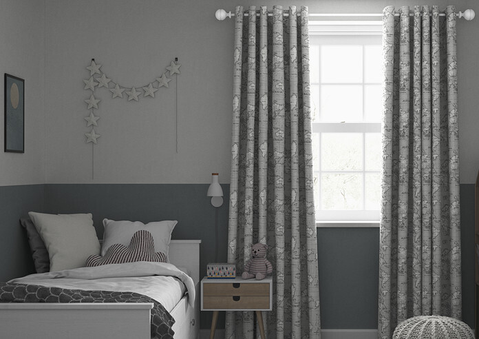 Maps, Grey - Made to Measure Curtains - Image 3